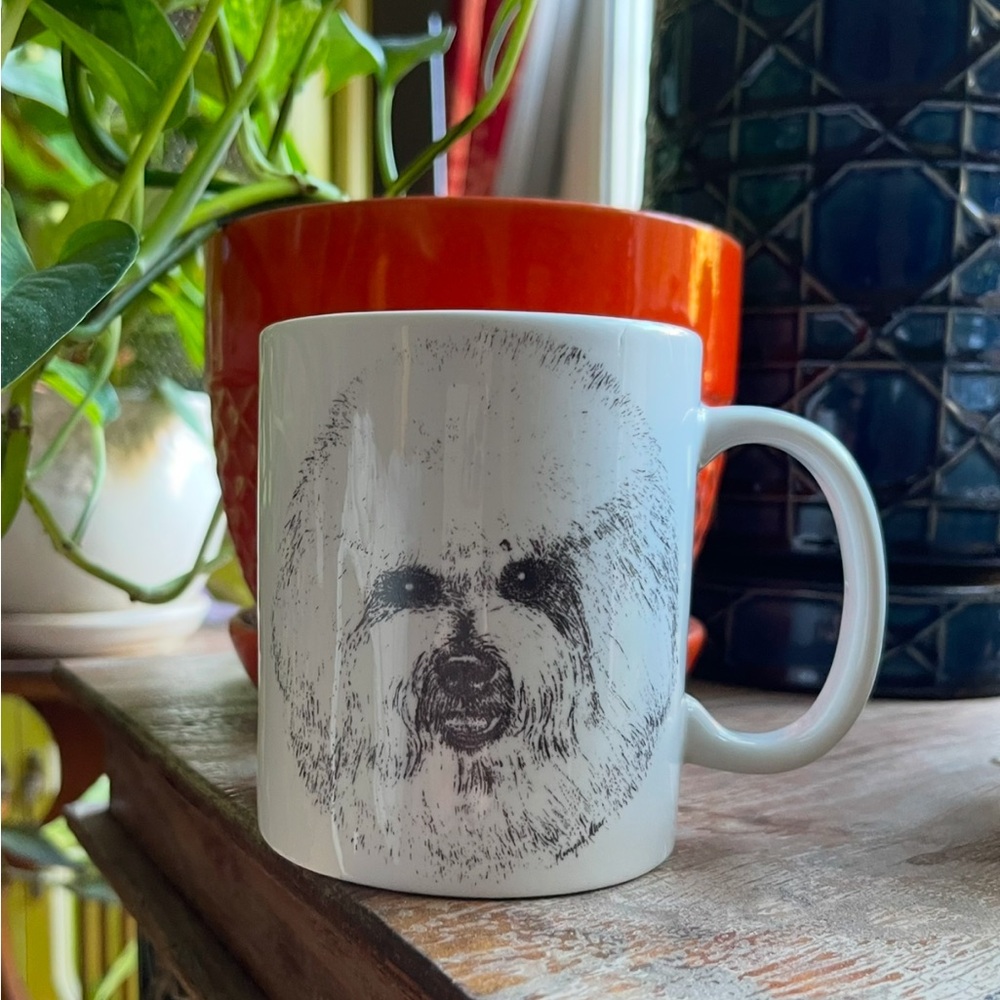 PUP CUP / MUG: Bishon Frisé White Shiny Happy Face - Picture 2 of 9